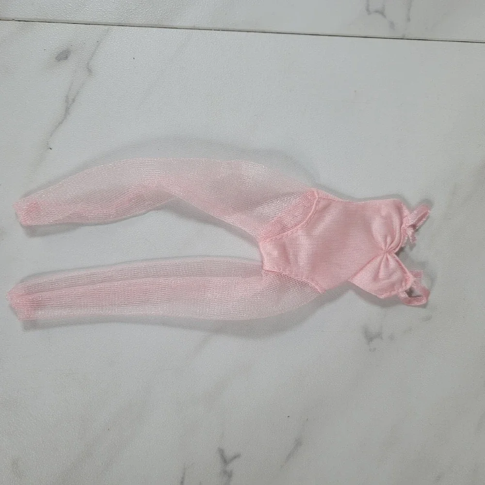 Vintage Barbie Skipper Sandy Pink Vinyl Panty‎ Pink Tier Tutu Ballet Dress